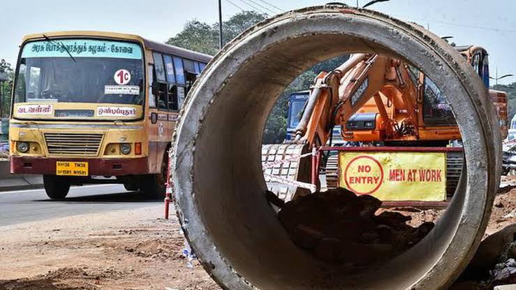 கோவையில் பாதாள சாக்கடை திட்ட பணி விறுவிறு