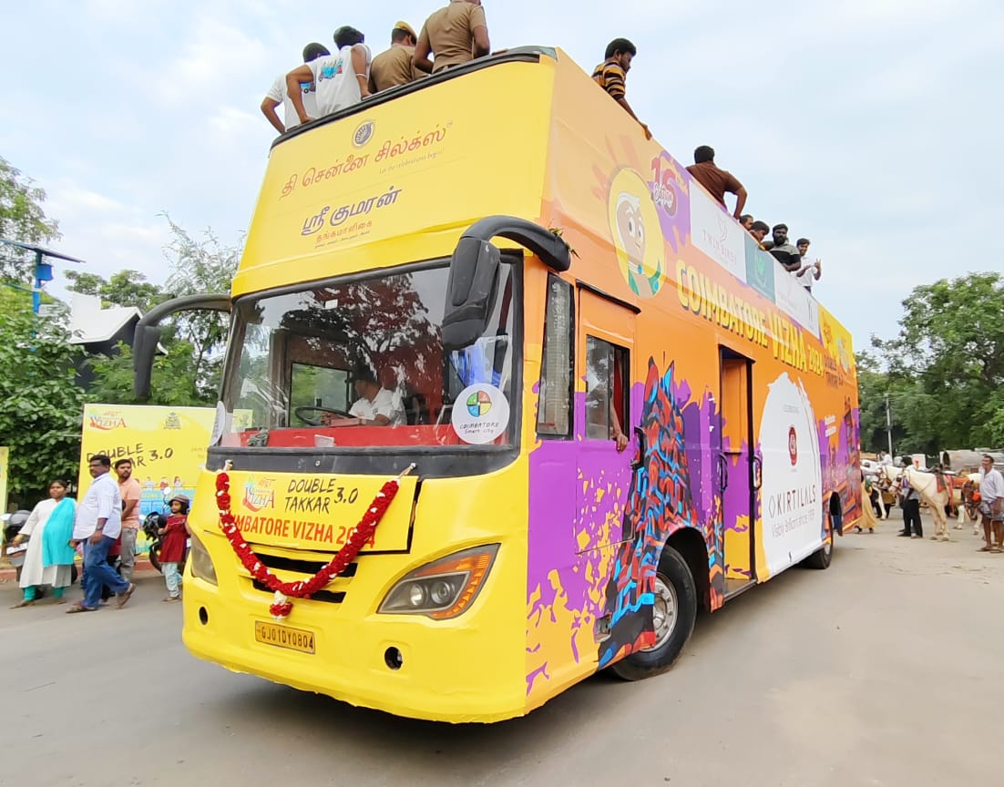 கோவையில் டபுள் டக்கர் பேருந்து அறிமுகம்- இலவசமாக பயணம் செய்யலாம் மக்களே..!